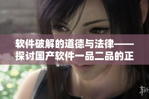 軟件破解的道德與法律——探討國產軟件一品二品的正當性