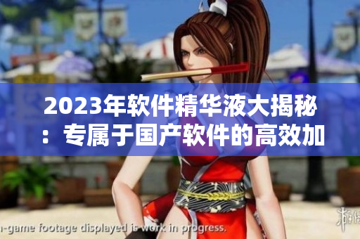 2023年軟件精華液大揭秘：專屬于國產(chǎn)軟件的高效加速神器