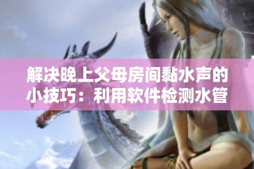 解決晚上父母房間黏水聲的小技巧：利用軟件檢測水管漏水問題