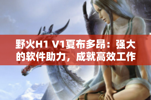 野火H1 V1夏布多昂：強(qiáng)大的軟件助力，成就高效工作！
