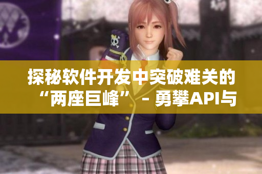 探秘軟件開發(fā)中突破難關(guān)的“兩座巨峰” – 勇攀API與算法優(yōu)化之峰