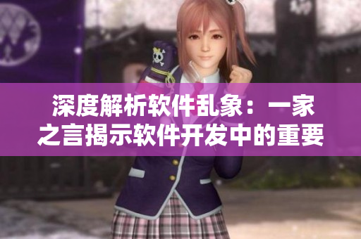  深度解析軟件亂象：一家之言揭示軟件開發(fā)中的重要細節(jié)