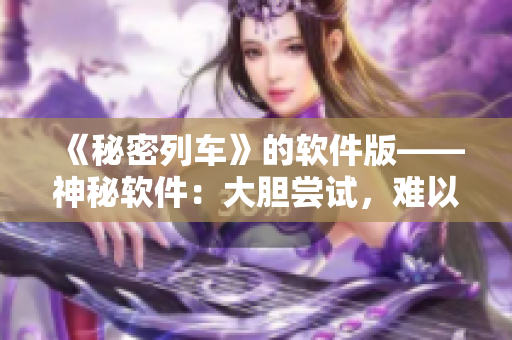 《秘密列車》的軟件版——神秘軟件：大膽嘗試，難以言說