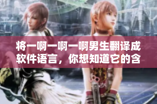 將一啊一啊一啊男生翻譯成軟件語言，你想知道它的含義嗎？