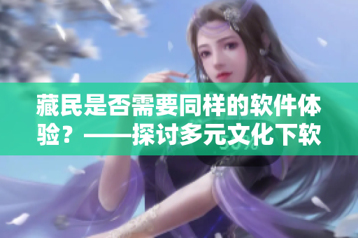 藏民是否需要同樣的軟件體驗(yàn)？——探討多元文化下軟件發(fā)展的機(jī)遇與挑戰(zhàn)