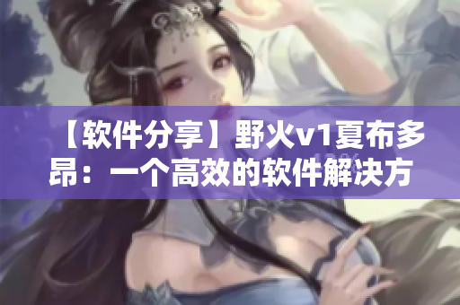 【軟件分享】野火v1夏布多昂：一個(gè)高效的軟件解決方案