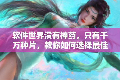 軟件世界沒有神藥，只有千萬種片，教你如何選擇最佳方案