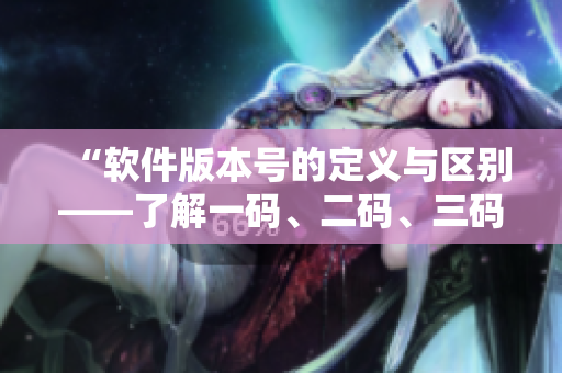 “軟件版本號的定義與區(qū)別——了解一碼、二碼、三碼版本號”