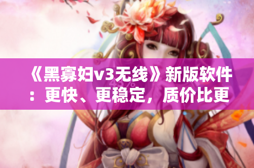 《黑寡婦v3無線》新版軟件：更快、更穩(wěn)定，質(zhì)價比更佳！