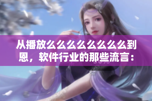 從播放么么么么么么么么到恩，軟件行業(yè)的那些流言：軟件行業(yè)揭秘