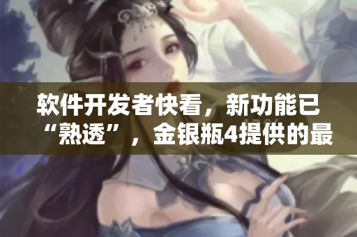 軟件開發(fā)者快看，新功能已“熟透”，金銀瓶4提供的最新更新讓您事半功倍！