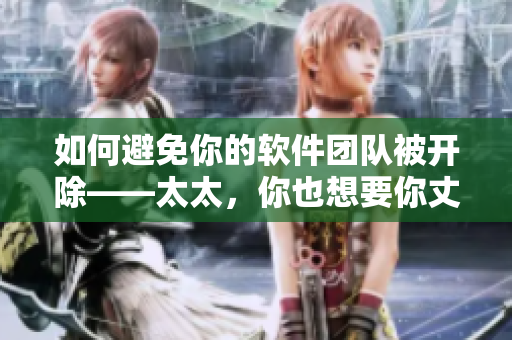 如何避免你的軟件團(tuán)隊(duì)被開除——太太，你也想要你丈夫受到賞識(shí)