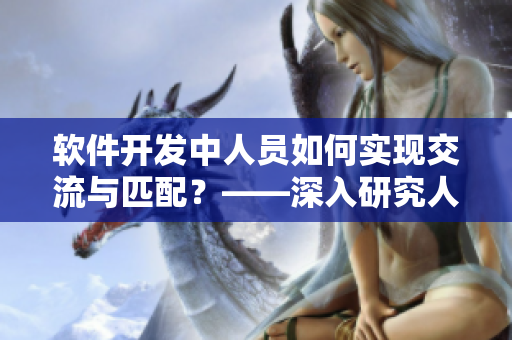 軟件開發(fā)中人員如何實(shí)現(xiàn)交流與匹配？——深入研究人馬匹配策略