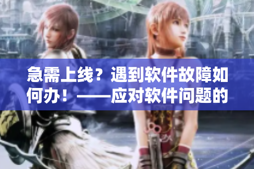 急需上線？遇到軟件故障如何辦！——應(yīng)對(duì)軟件問題的實(shí)用解決方法