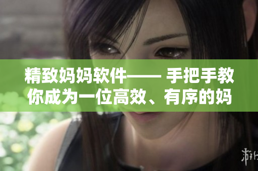 精致媽媽軟件—— 手把手教你成為一位高效、有序的媽媽！