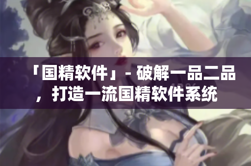 「國精軟件」- 破解一品二品，打造一流國精軟件系統(tǒng)