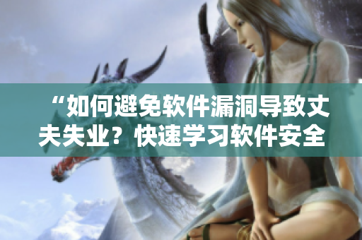 “如何避免軟件漏洞導(dǎo)致丈夫失業(yè)？快速學(xué)習(xí)軟件安全保障！”