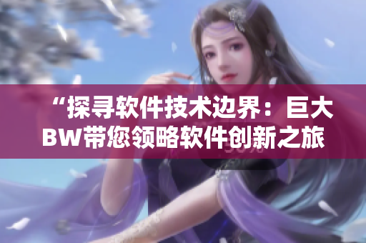 “探尋軟件技術(shù)邊界：巨大BW帶您領(lǐng)略軟件創(chuàng)新之旅”