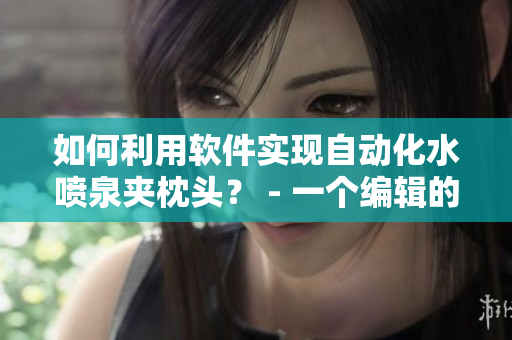 如何利用軟件實(shí)現(xiàn)自動(dòng)化水噴泉夾枕頭？ - 一個(gè)編輯的探索