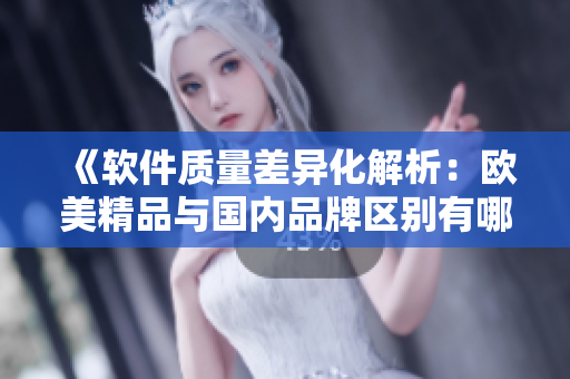 《軟件質(zhì)量差異化解析：歐美精品與國(guó)內(nèi)品牌區(qū)別有哪些？》