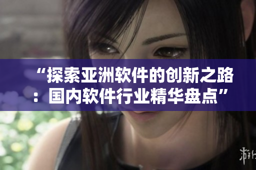 “探索亞洲軟件的創(chuàng)新之路：國內(nèi)軟件行業(yè)精華盤點(diǎn)”