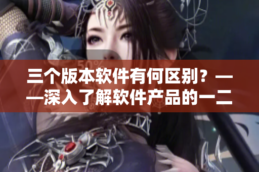 三個(gè)版本軟件有何區(qū)別？——深入了解軟件產(chǎn)品的一二三區(qū)