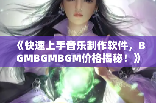 《快速上手音樂制作軟件，BGMBGMBGM價格揭秘！》