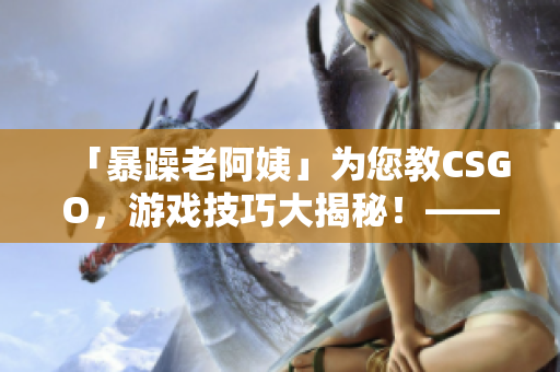 「暴躁老阿姨」為您教CSGO，游戲技巧大揭秘！——一款必備軟件介紹