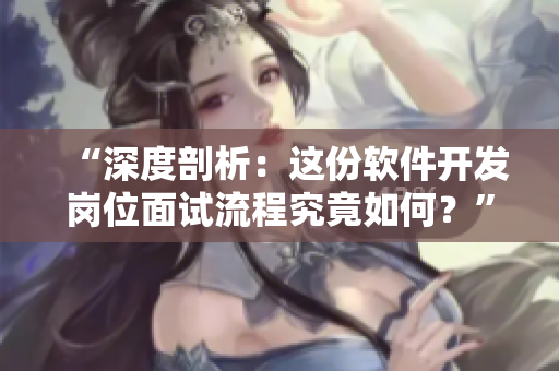 “深度剖析：這份軟件開發(fā)崗位面試流程究竟如何？”——一位編輯的視角