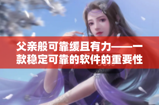 父親般可靠緩且有力——一款穩(wěn)定可靠的軟件的重要性