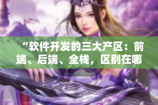 “軟件開發(fā)的三大產(chǎn)區(qū)：前端、后端、全棧，區(qū)別在哪？深度解析！”