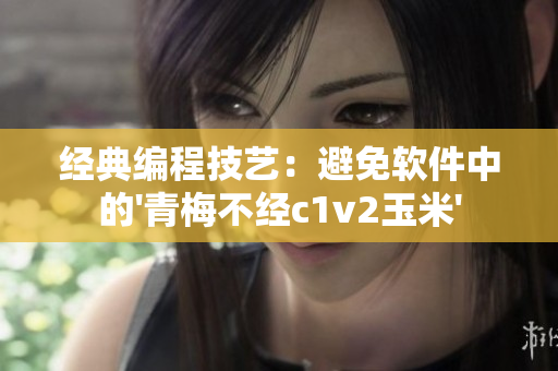 經(jīng)典編程技藝：避免軟件中的'青梅不經(jīng)c1v2玉米'
