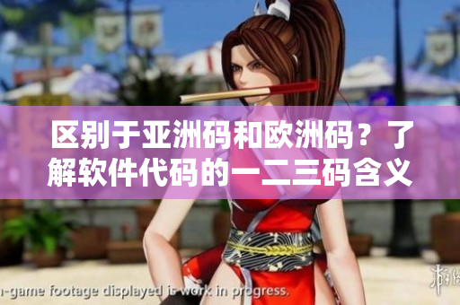 區(qū)別于亞洲碼和歐洲碼？了解軟件代碼的一二三碼含義是關鍵！