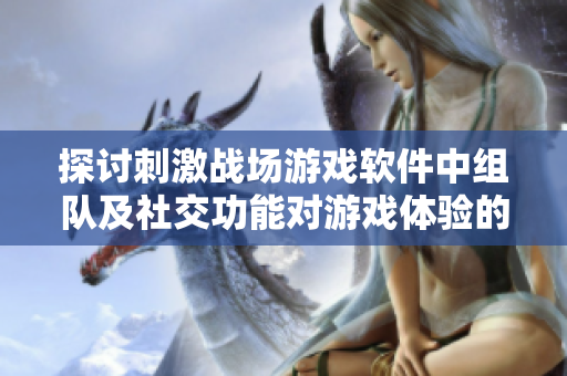 探討刺激戰(zhàn)場(chǎng)游戲軟件中組隊(duì)及社交功能對(duì)游戲體驗(yàn)的影響