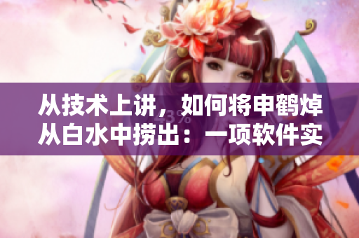 從技術(shù)上講，如何將申鶴焯從白水中撈出：一項軟件實用技巧