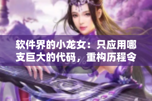 軟件界的小龍女：只應(yīng)用哪支巨大的代碼，重構(gòu)歷程令人感悟深刻