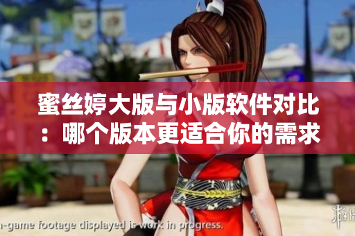 蜜絲婷大版與小版軟件對比：哪個版本更適合你的需求？
